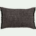 MALLAWI - Coussin en lin chambray - noir 30x50cm