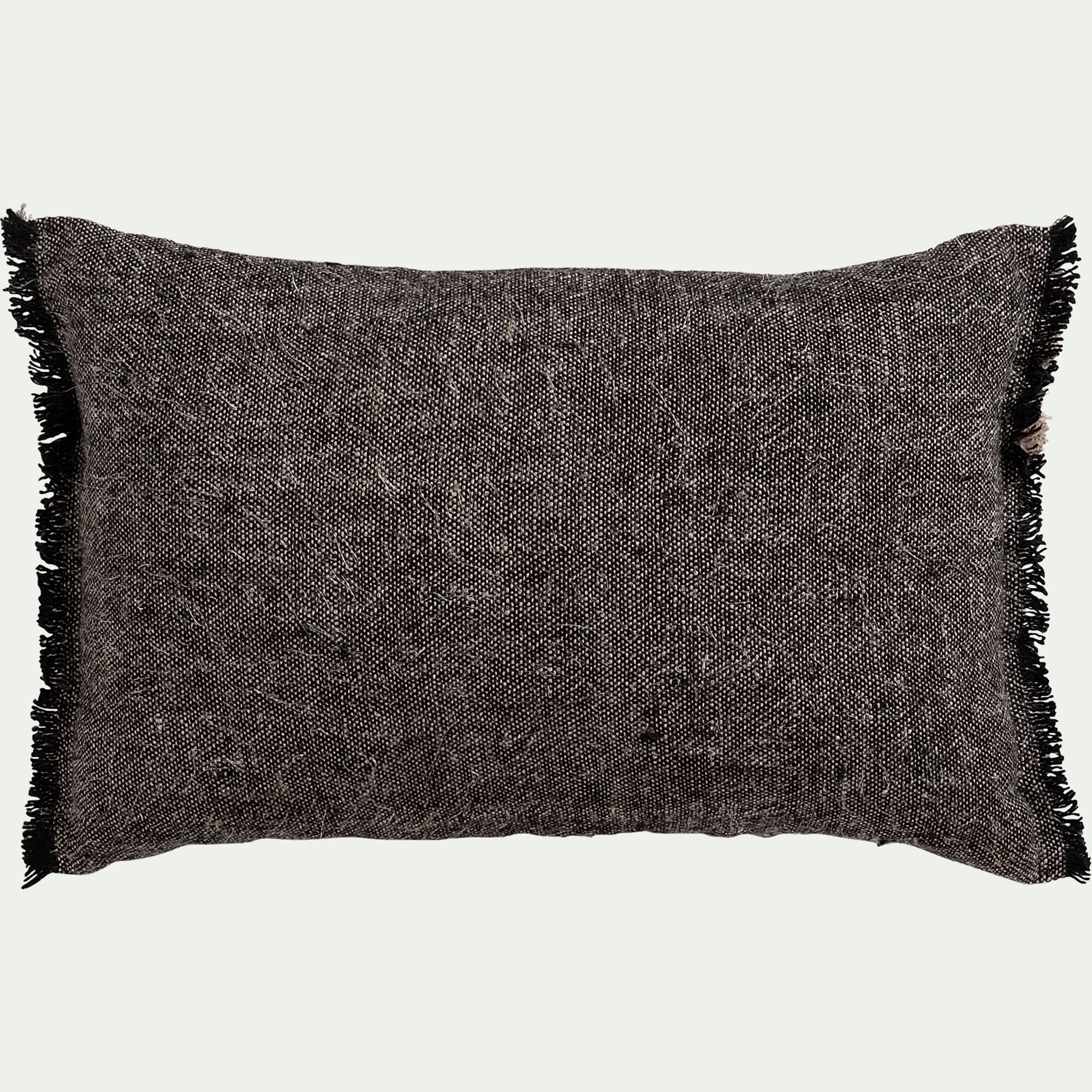 MALLAWI - Coussin en lin chambray - noir 30x50cm