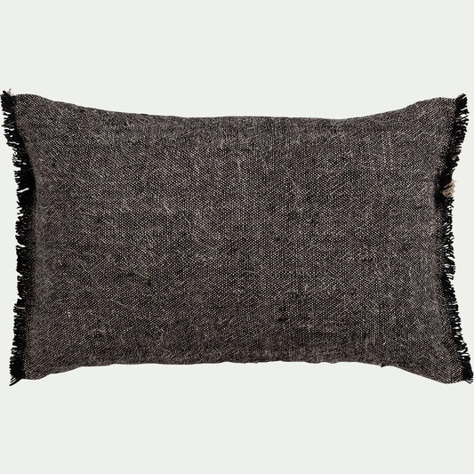MALLAWI - Coussin en lin chambray - noir 30x50cm