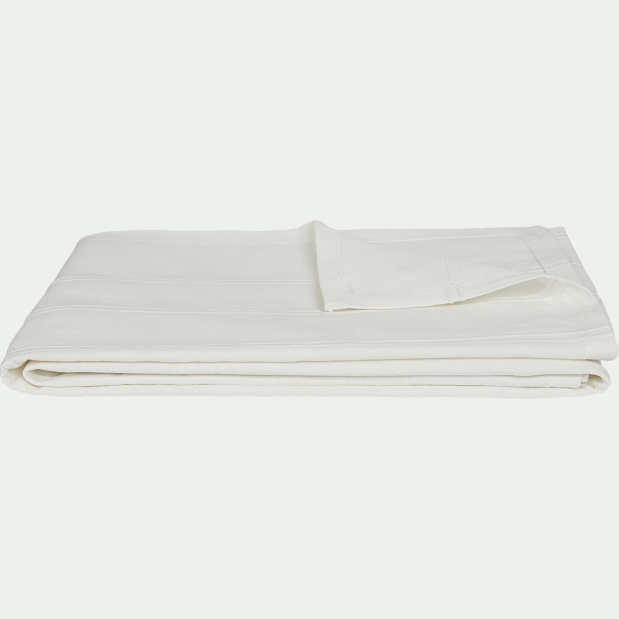 BELCODENE - Couvre-lit tissé en coton 180x230cm - blanc ventoux