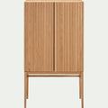 FEVE - Buffet haut plaqué chêne H155cm - bois clair