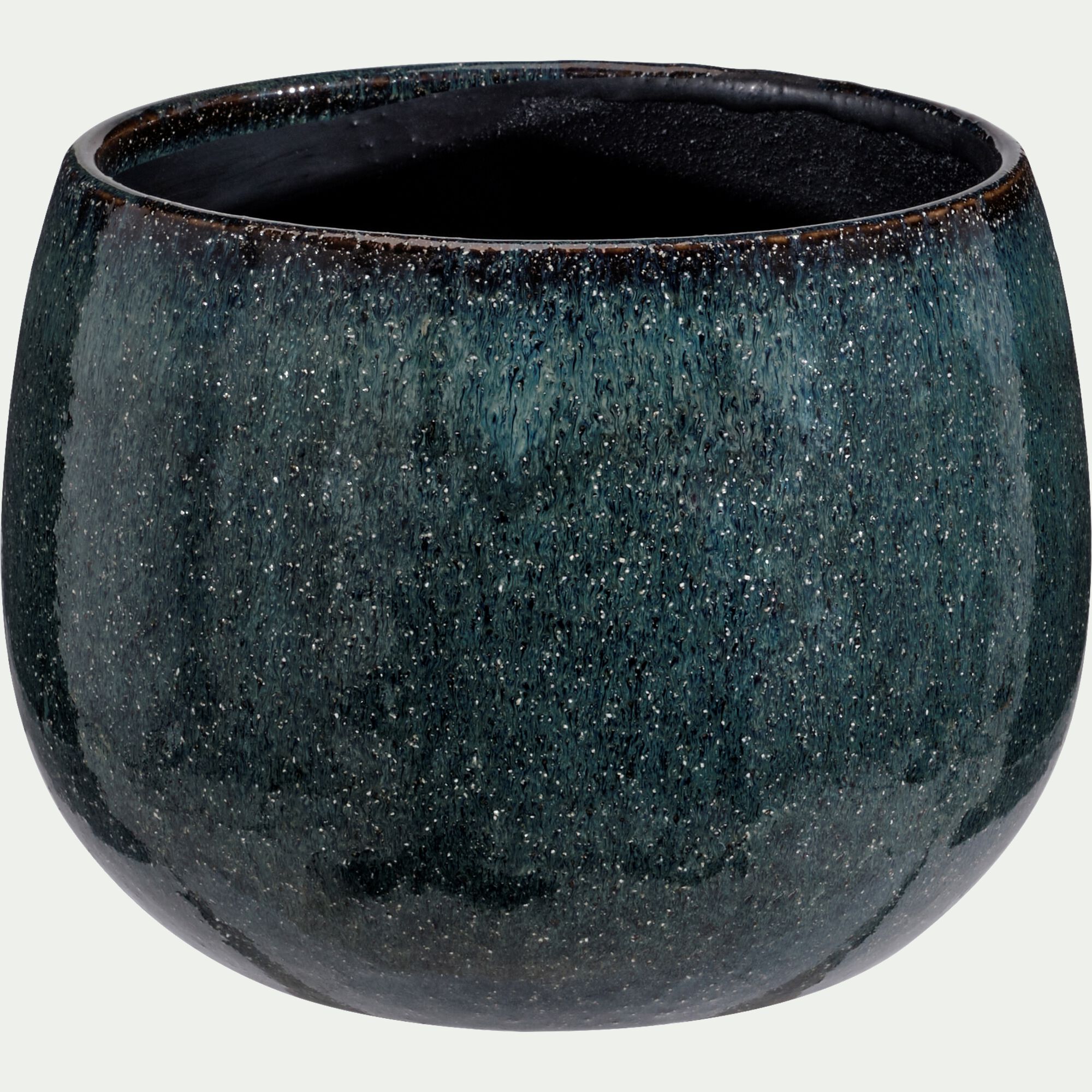 GIONA - Cache-pot en céramique D19cm - bleu niolon