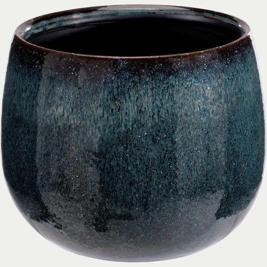 GIONA - Cache-pot en céramique D21cm - bleu niolon