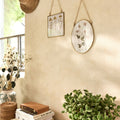 LYSAE - Cadre décoratif ovale avec fleurs séchées - doré