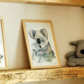 FAMILLE KOALA - Image aquarelle encadrée famille de koalas - A4