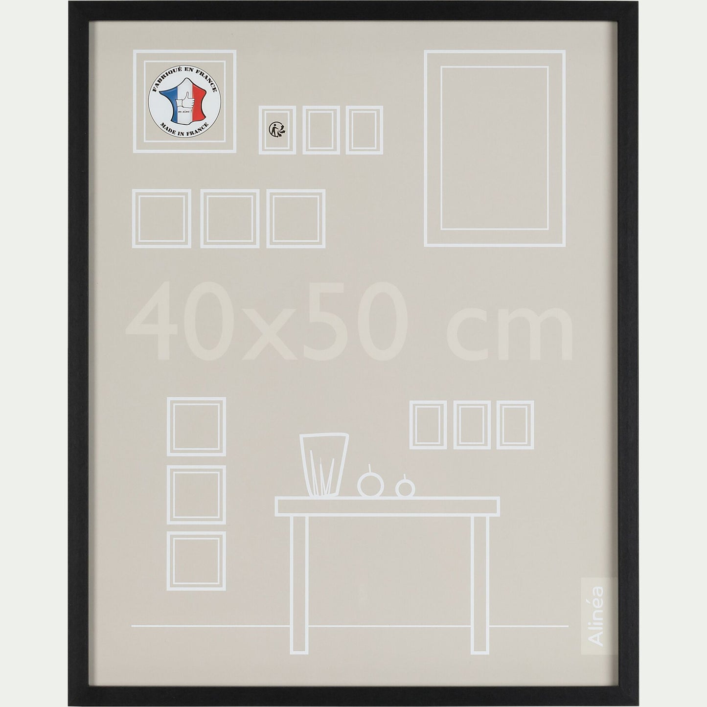 PAHA - Cadre photo en bois 40x50cm - noir