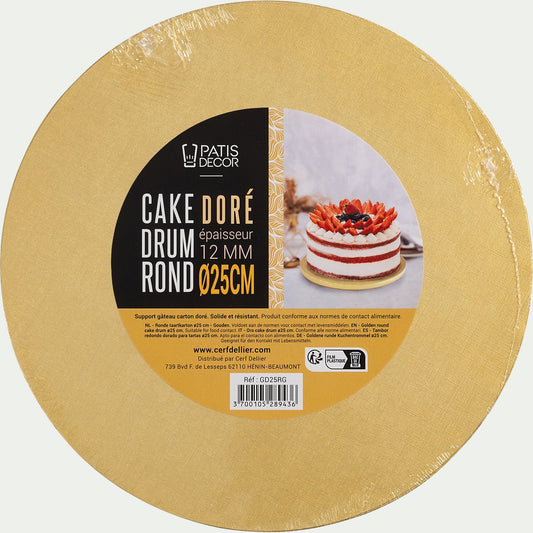 PATISDECOR - Cake drum rond D25cm - doré métallisé