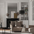 LENITA - Grand fauteuil fixe en tissu joint - beige alpilles