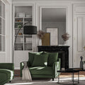 LENITA - Grand fauteuil fixe en tissu genesis - vert cèdre