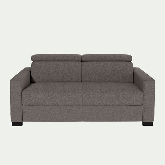 MAURO - Canapé 2 places fixe en tissu pop avec accoudoirs 15cm - taupe