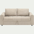 ATHOS - Canapé 3 places convertible en tissu Loft - beige roucas