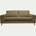 CAPIA - Canapé 3 places convertible en tissu crown - vert cèdre