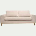 CAPIA - Canapé 3 places convertible en tissu Crown - beige roucas