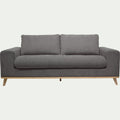 CAPIA - Canapé 3 places convertible en tissu Storm - gris moyen