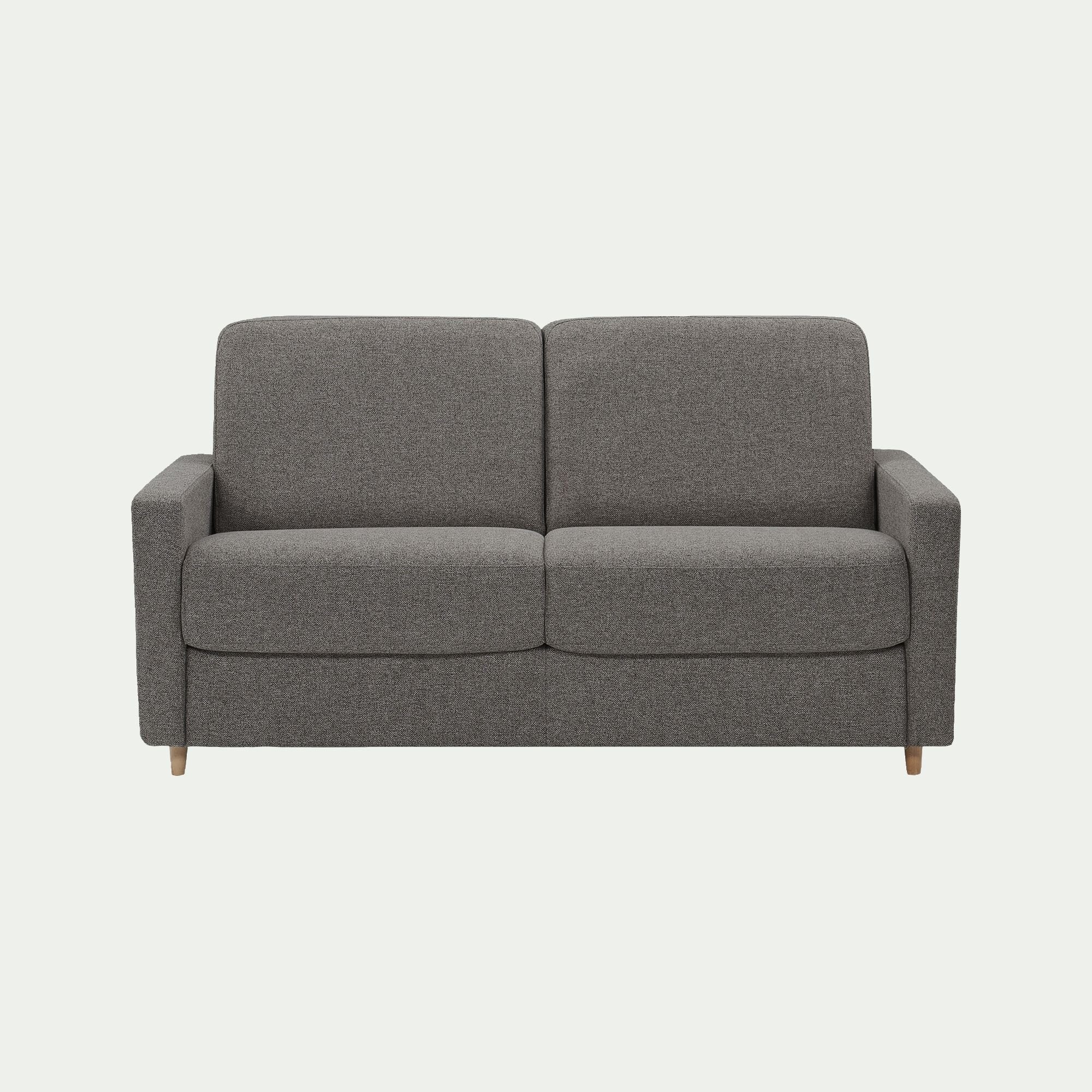 GAYA - Canapé 3 places convertible en tissu matelas densité 25kg/m3 - gris anthracite