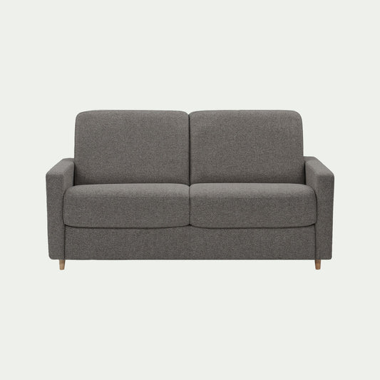 GAYA - Canapé 3 places convertible en tissu matelas densité 25kg/m3 - gris anthracite