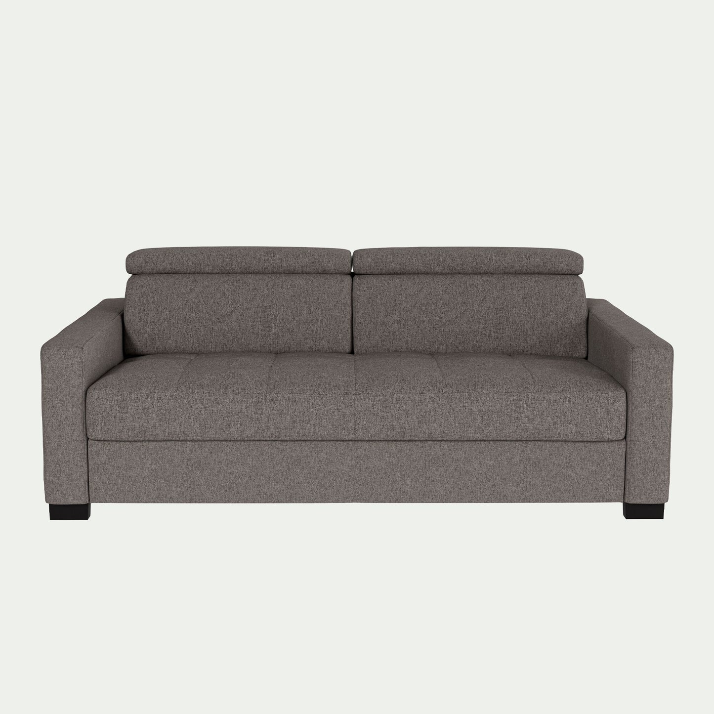 MAURO - Canapé 3 places fixe en tissu pop avec accoudoirs 15cm - taupe