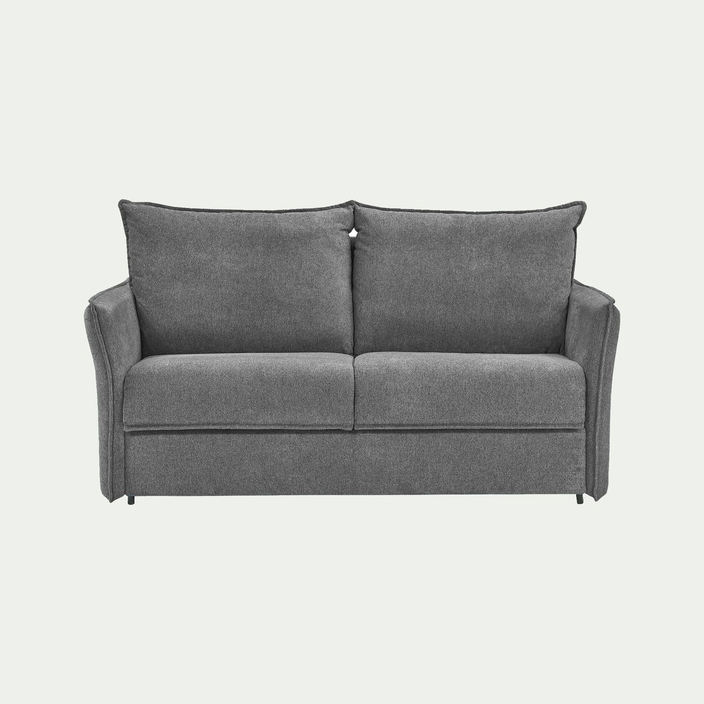MOYA - Canapé 3 places convertible en tissu avec matelas densité 25kg/m3 - gris restanque