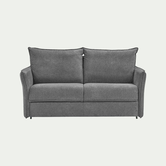MOYA - Canapé 3 places convertible en tissu avec matelas densité 25kg/m3 - gris restanque