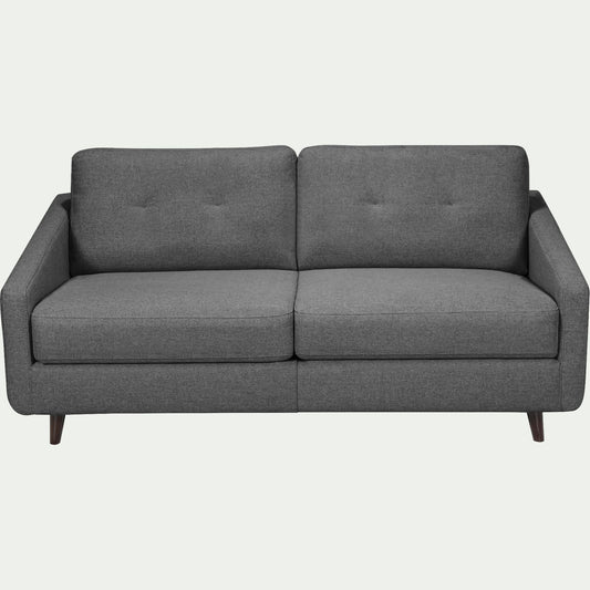 VALENT - Canapé 3 places convertible en tissu - gris anthracite