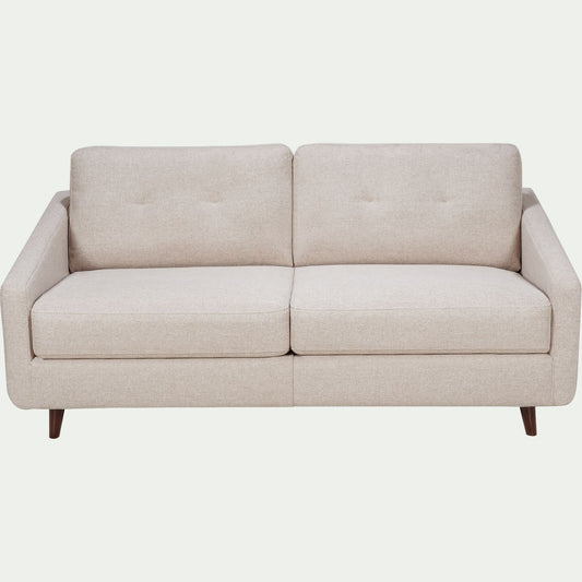 VALENT - Canapé 3 places convertible en tissu - beige roucas