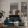 LENITA - Canapé 3 places convertible en tissu velvet - bleu foncé
