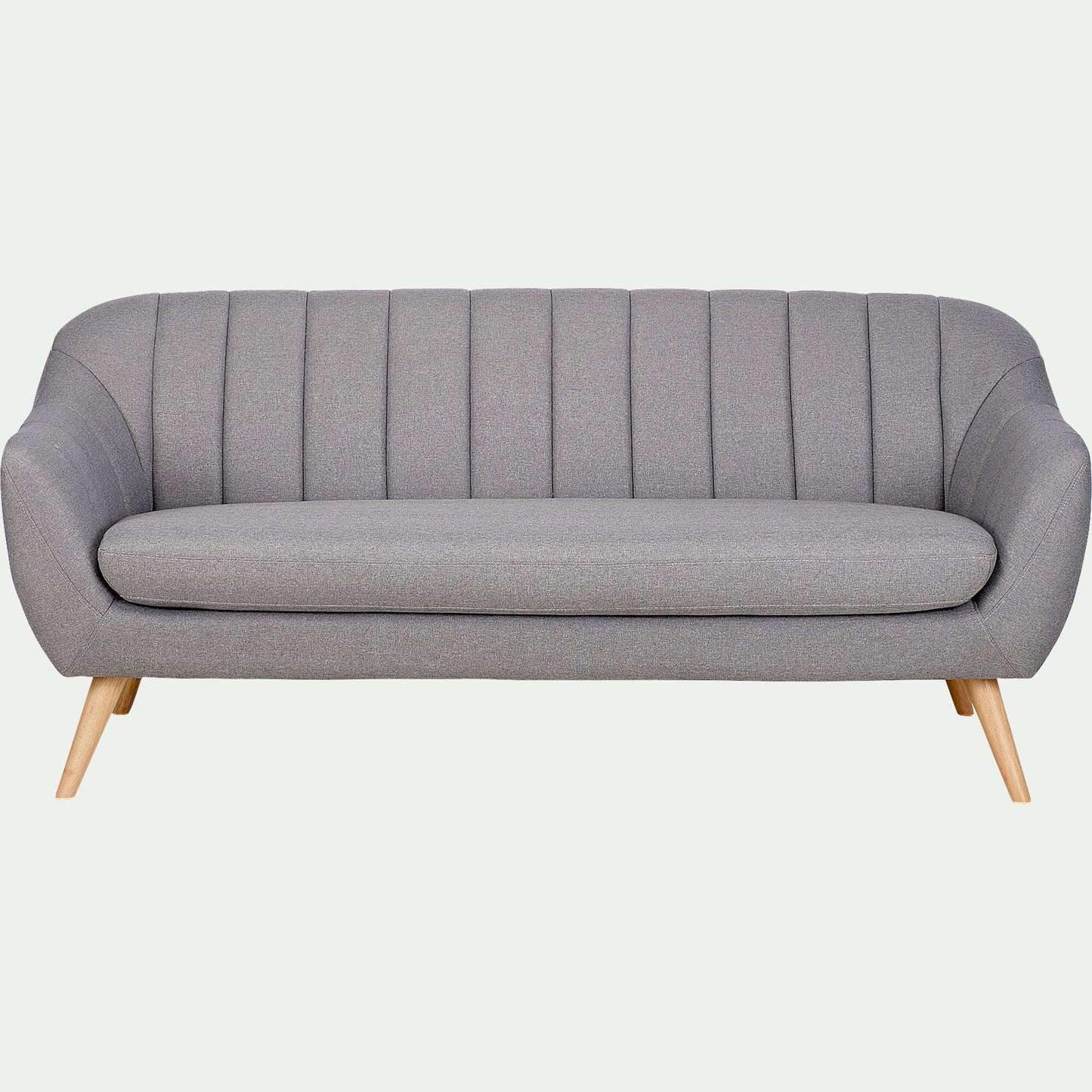 SHELL - Canapé 3 places fixe en tissu - gris clair