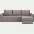HONORE - Canapé d'angle réversible convertible en tissu - gris borie