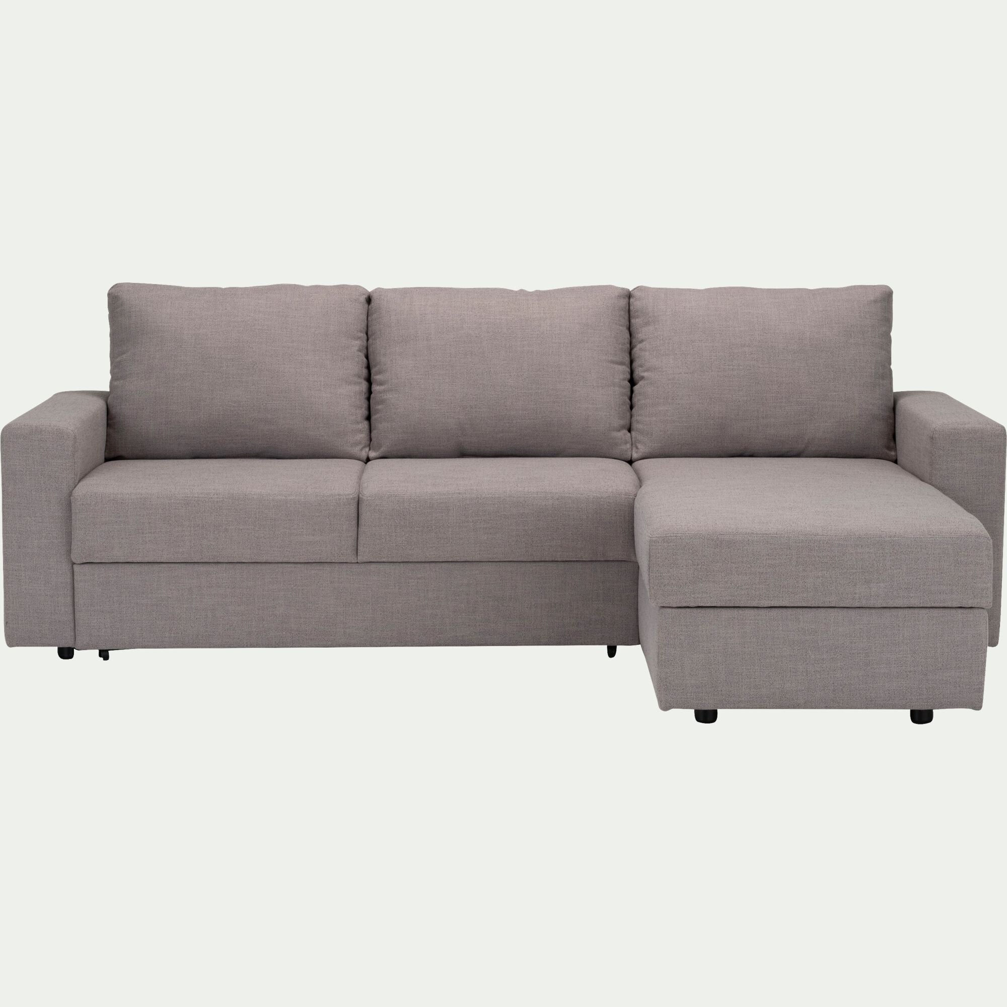 HONORE - Canapé d'angle réversible convertible en tissu - gris borie