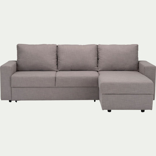 HONORE - Canapé d'angle réversible convertible en tissu - gris borie