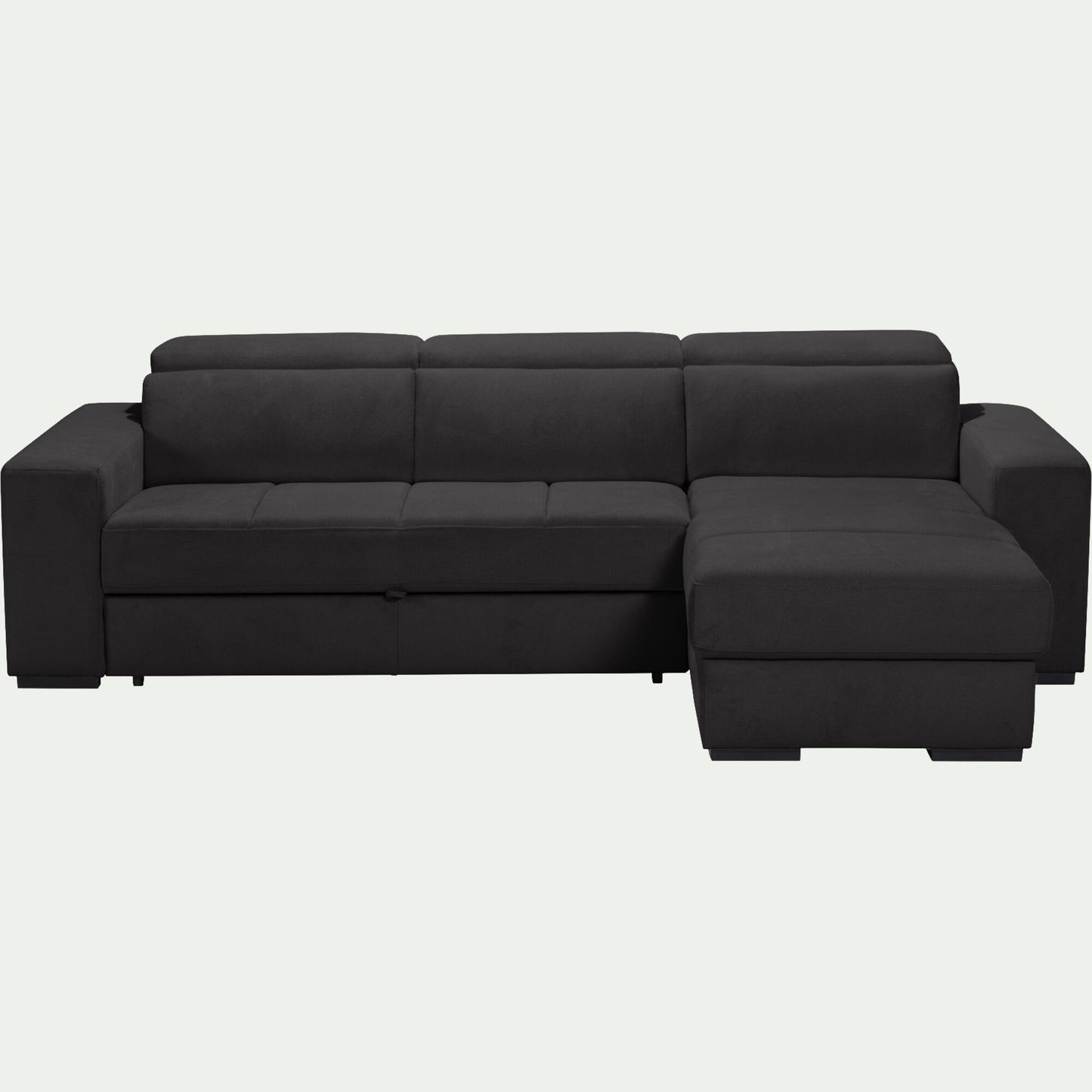 ORIGANO - Canapé d'angle réversible convertible en tissu - gris ardoise