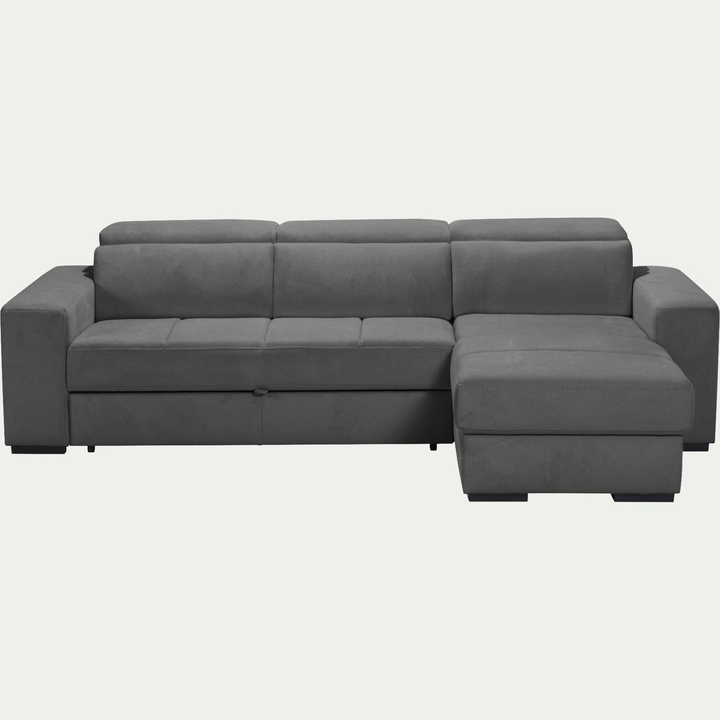 ORIGANO - Canapé d'angle réversible convertible en tissu - gris moyen
