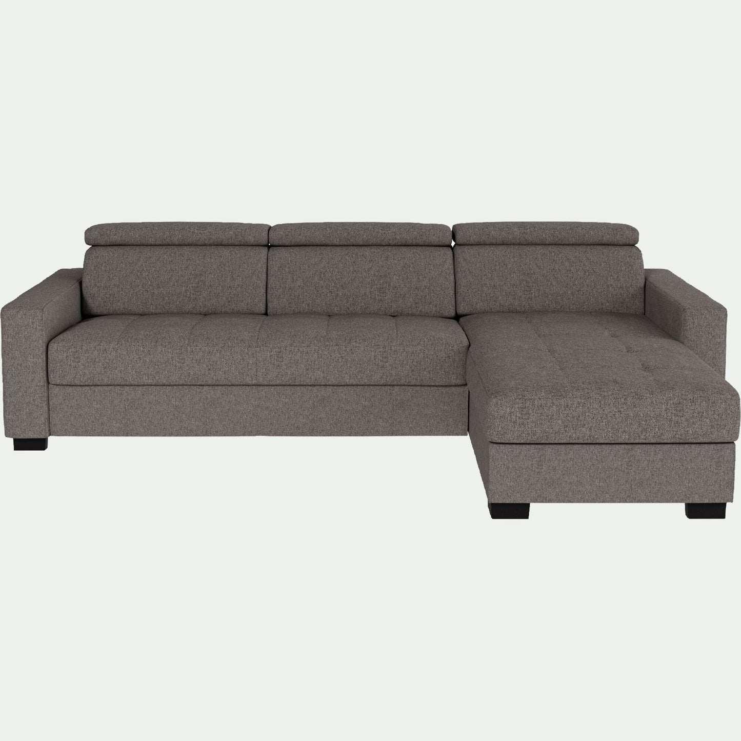 MAURO - Canapé d'angle réversible en tissu pop avec accoudoirs 20cm - taupe