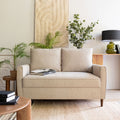AUREL - Canapé 2 places fixe en tissu Loft - beige roucas