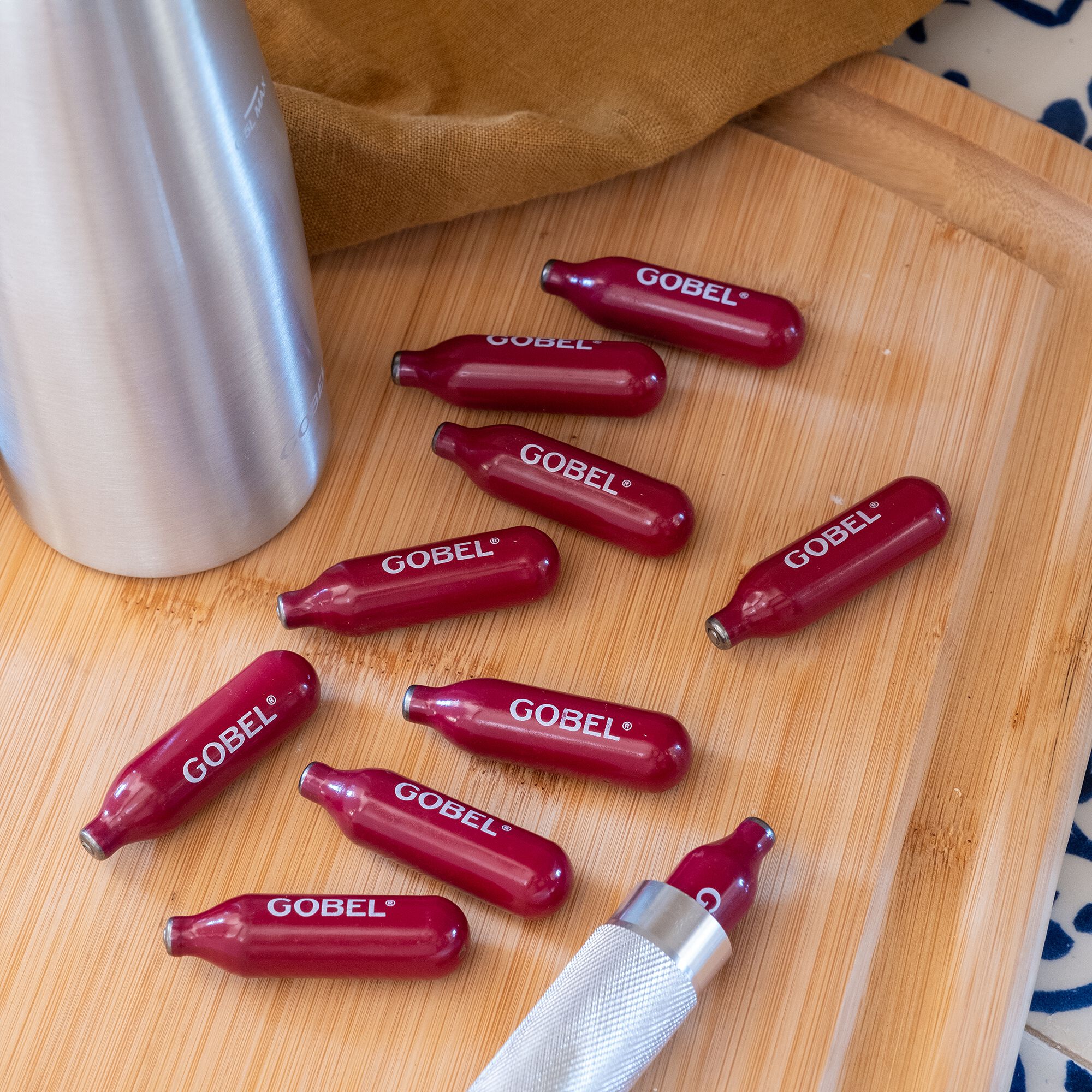 GOBEL - Lot de 10 cartouches de gaz pour siphon - rouge