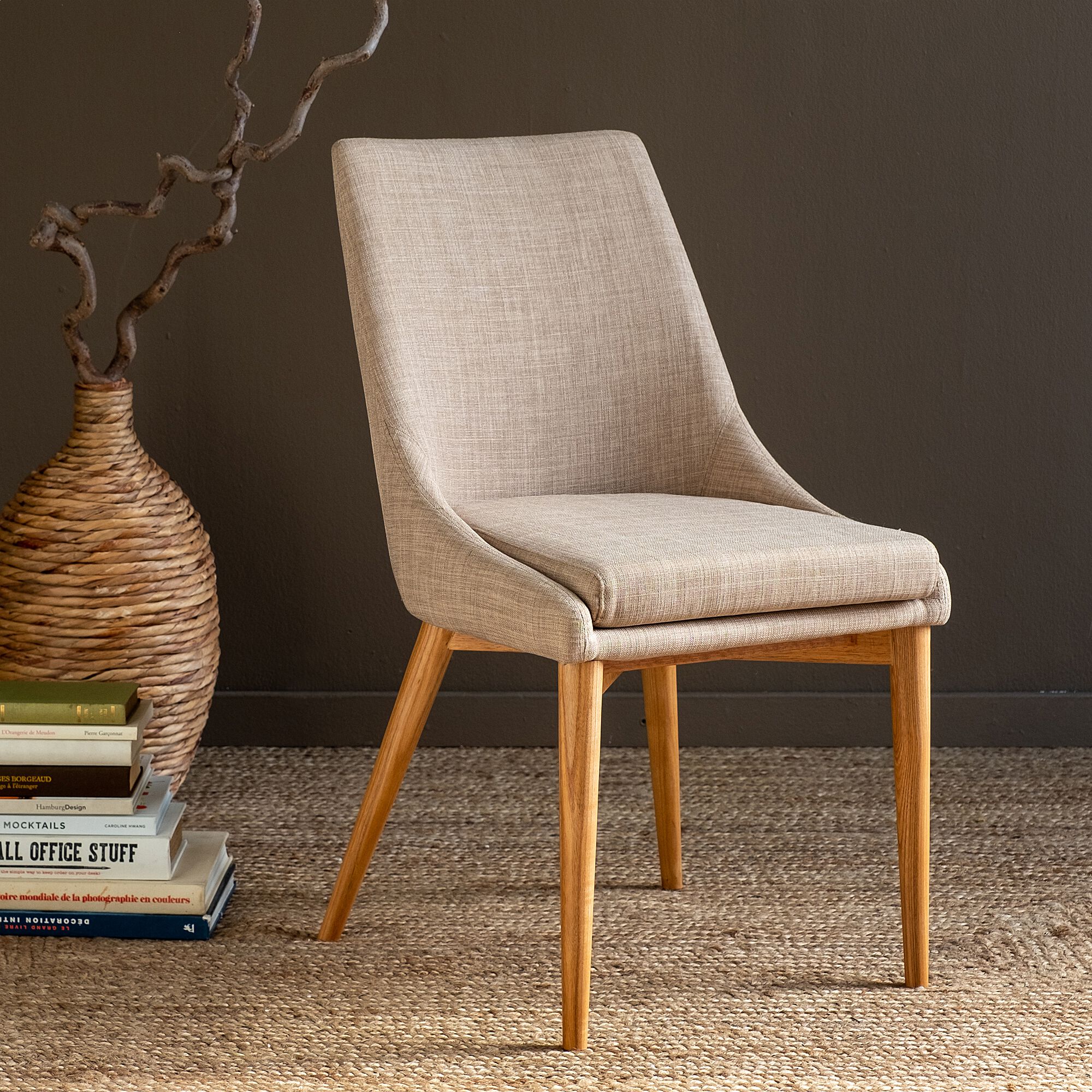 ABBY - Chaise en tissu - beige