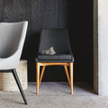 ABBY - Chaise en tissu - gris foncé