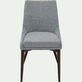 ABBY - Chaise de repas en tissu bouclette rasé - gris clair