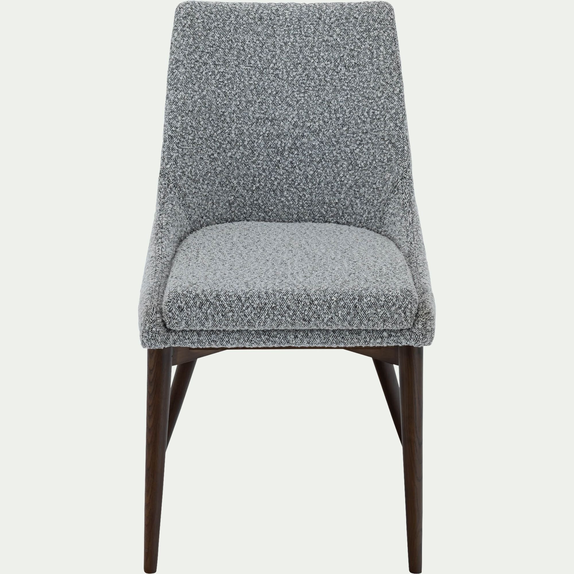 ABBY - Chaise de repas en tissu bouclette rasé - gris clair
