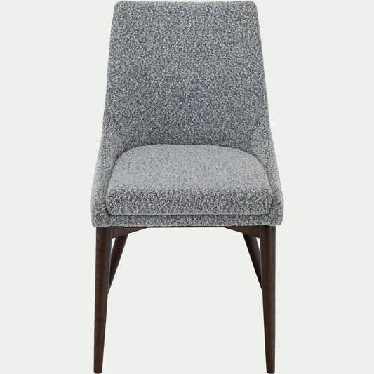 ABBY - Chaise de repas en tissu bouclette rasé - gris clair