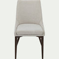 ABBY - Chaise de repas en tissu bouclette rasé - blanc écru