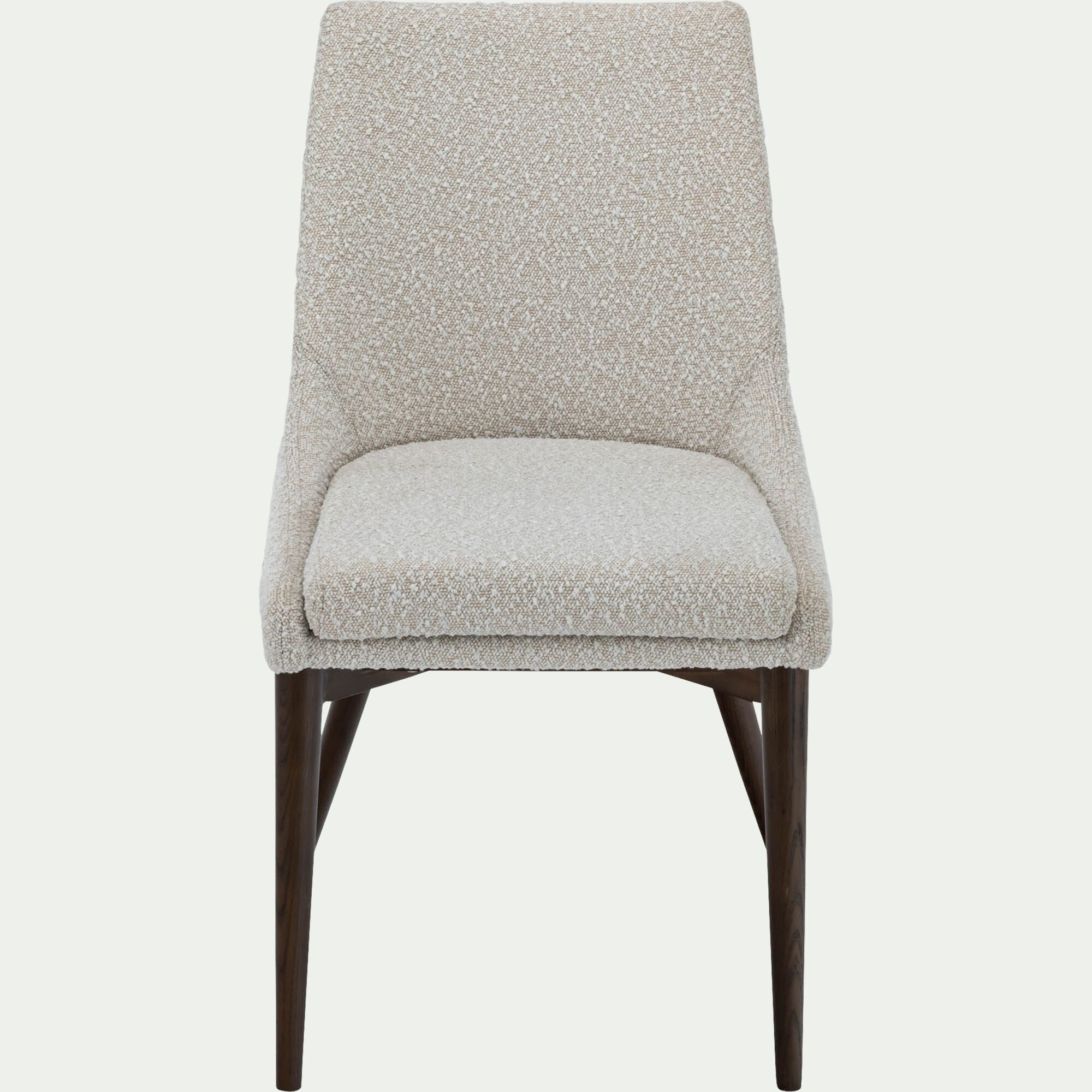 ABBY - Chaise de repas en tissu bouclette rasé - blanc écru