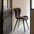 ALIONE - Chaise en tissu effet velours sans accoudoirs - noir