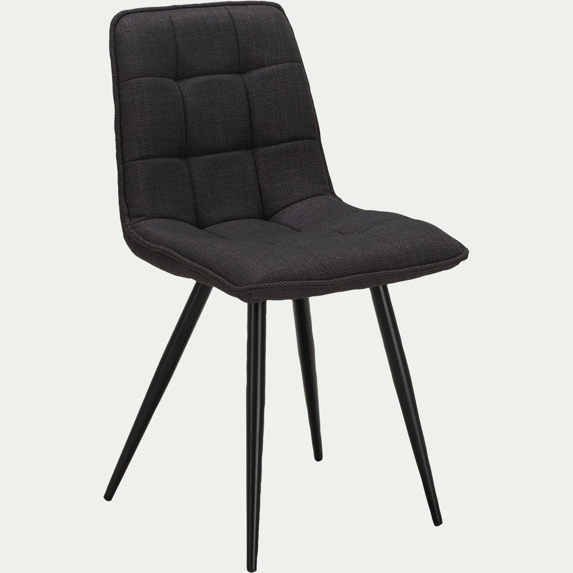 ALIZE - Chaise en tissu capitonné - noir
