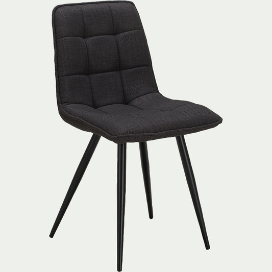 ALIZE - Chaise en tissu capitonné - noir