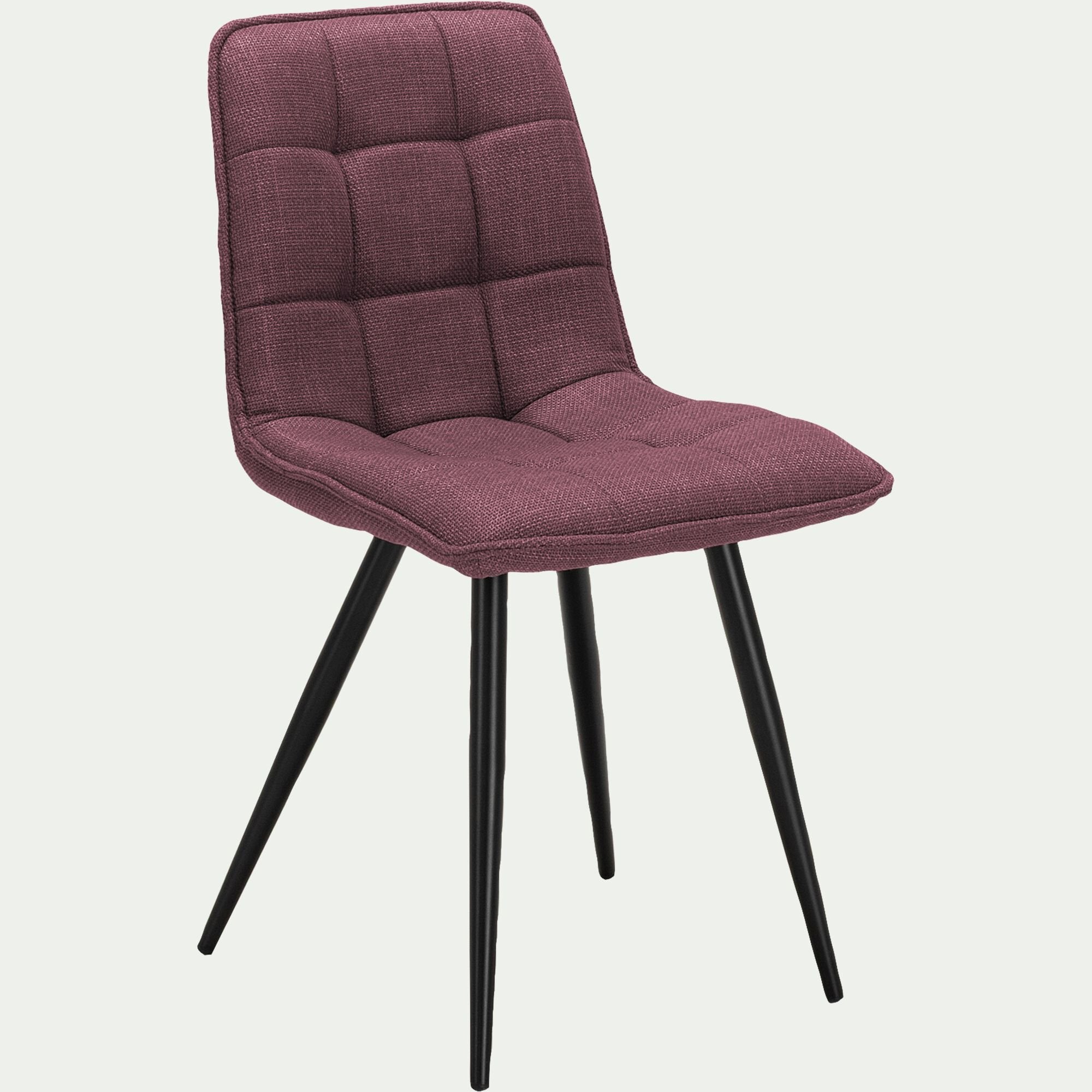 ALIZE - Chaise en tissu capitonné - prune