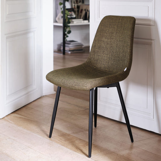 CALLAS - Chaise en tissu et métal - vert cedre