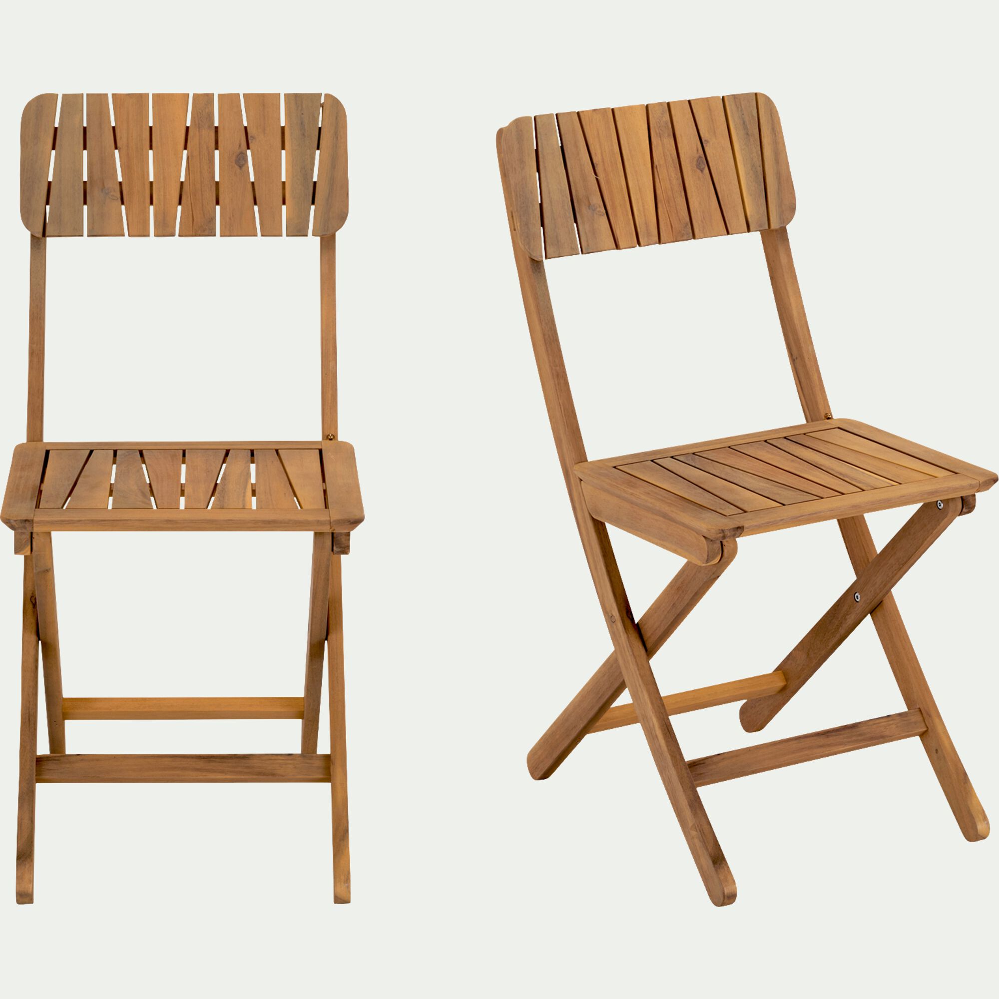 CARLO - Chaise de jardin pliante en acacia huilé - bois foncé