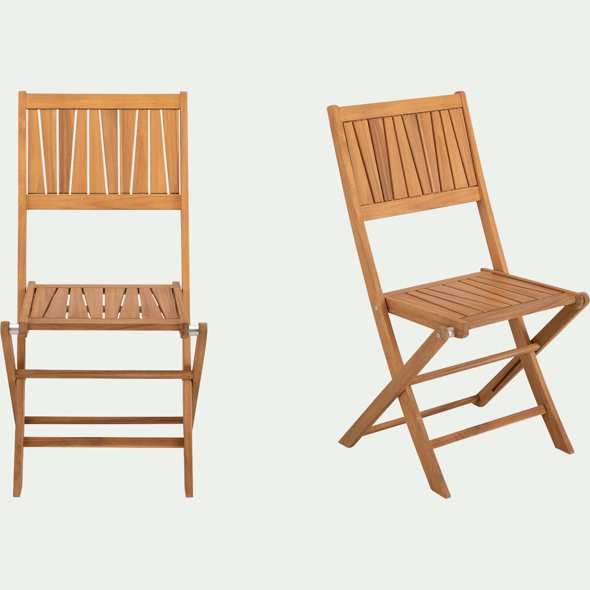CARLOTI - Chaise de jardin pliante en acacia - bois clair