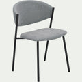 CASSANDRE - Chaise de repas épurée en tissu - gris